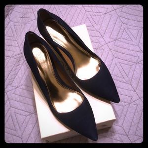 Coach heels: Zoee Suede in Midnight, size 8